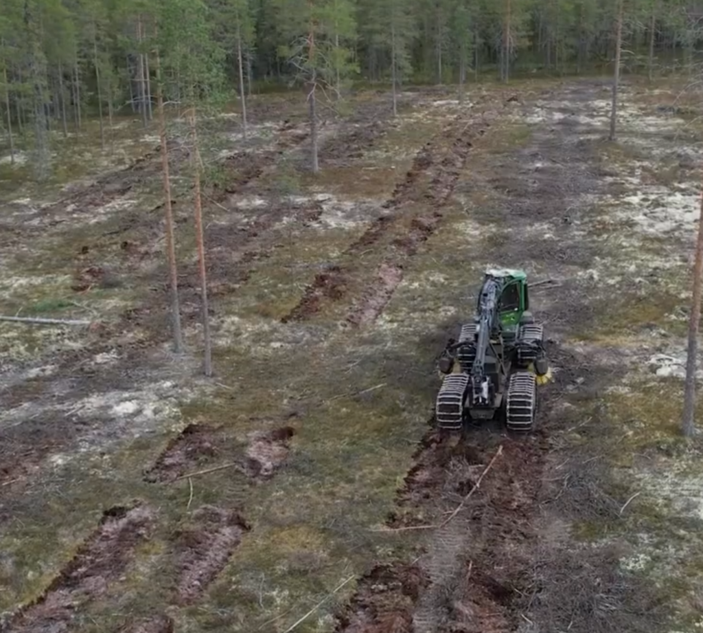 Markberedning i fugleperspesktiv. foto